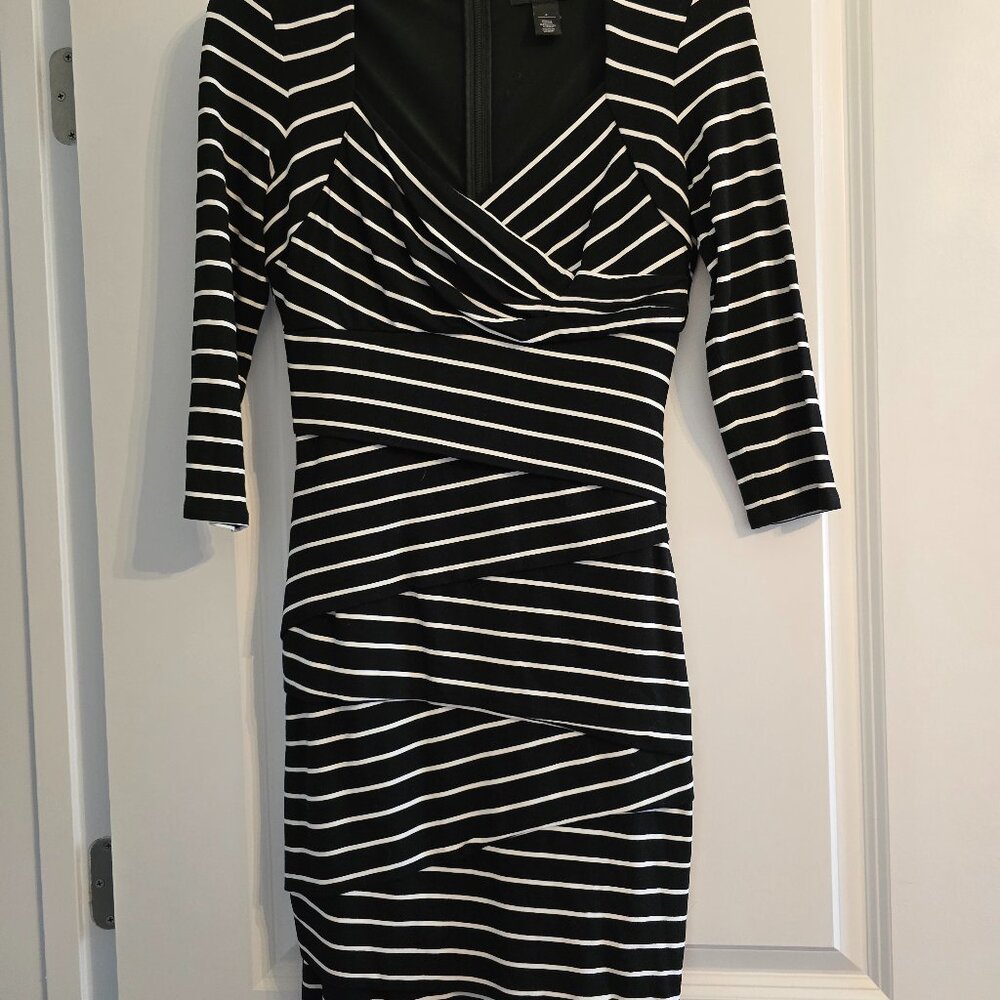 White House Black Market black and white dress